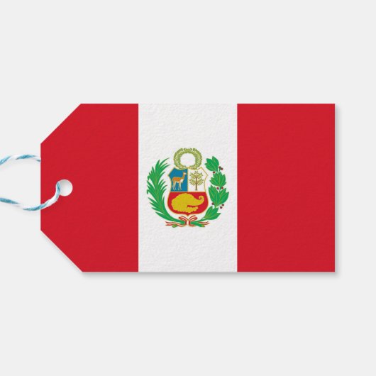 Geschenktafel mit Flagge Perus Geschenkanhänger (Rückseite Horizontal)