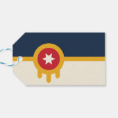 Geschenktafel mit Flagge von Tulsa, Oklahoma Geschenkanhänger (Rückseite Horizontal)