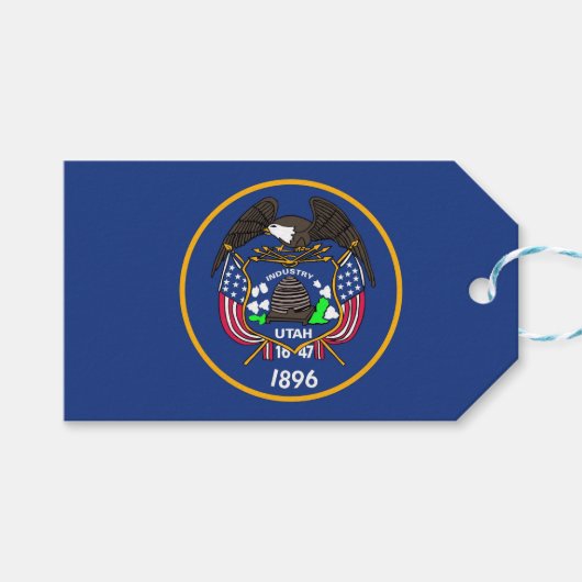 Geschenktafel mit Flagge von Utah Staat, USA Geschenkanhänger (Vorderseite (Horizontal))