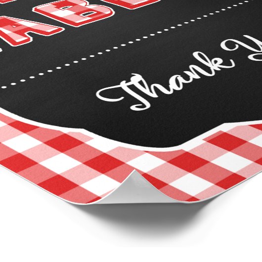 Geschenktafel-Zeichen - Red Baby Q Poster (Ecke)