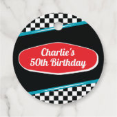 Geschenktag Diner Retro Birthday Favor Circles 195 Geschenkanhänger (Rückseite)