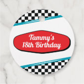 Geschenktag Diner Retro Birthday Favor Circles 195 Geschenkanhänger (Rückseite)