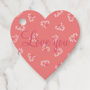 Geschenktag mit Blumenherzen für den Valentinstag Geschenkanhänger