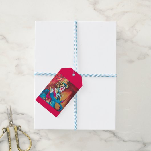 Geschenktag mit thailändischer Tänzerin Geschenkanhänger (Mit Garn)