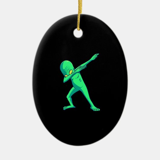 Geschenktanz | Dabbing Alien Halloween Dab Dance Keramik Ornament (Vorne)