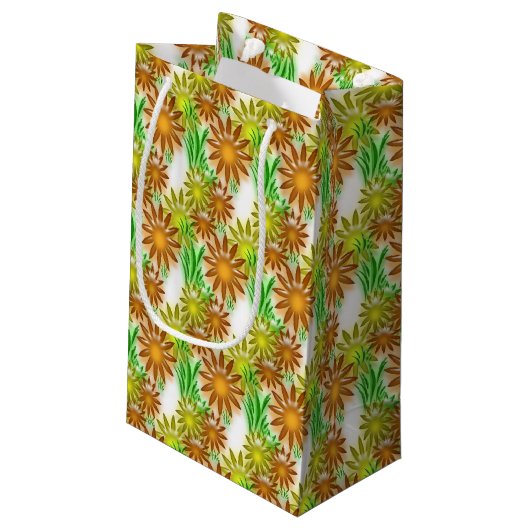 Geschenktasche - 3D Neonblumen Kleine Geschenktüte (Rückseite Schrägansicht)
