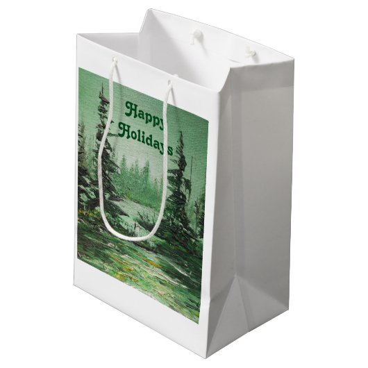 Geschenktasche Ann Hayes Ölgemälde Grünwald Mittlere Geschenktüte (Rückseite Schrägansicht)