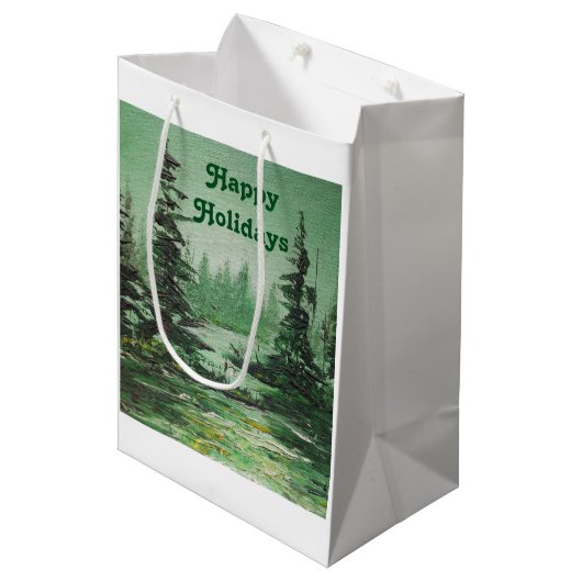 Geschenktasche Ann Hayes Ölgemälde Grünwald Mittlere Geschenktüte (Vorderseite Schrägansicht)