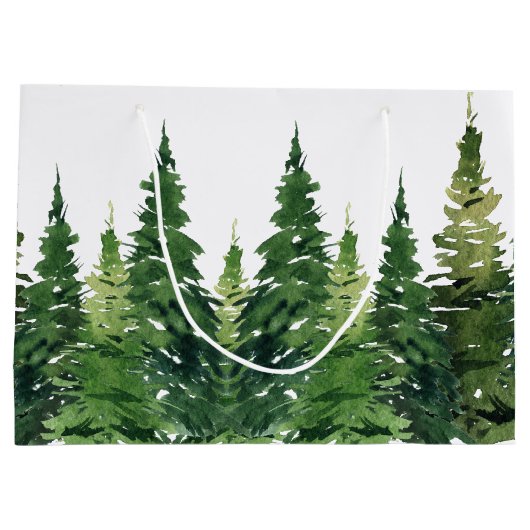 Geschenktasche - Aquarellwald Große Geschenktüte (Rückseite)