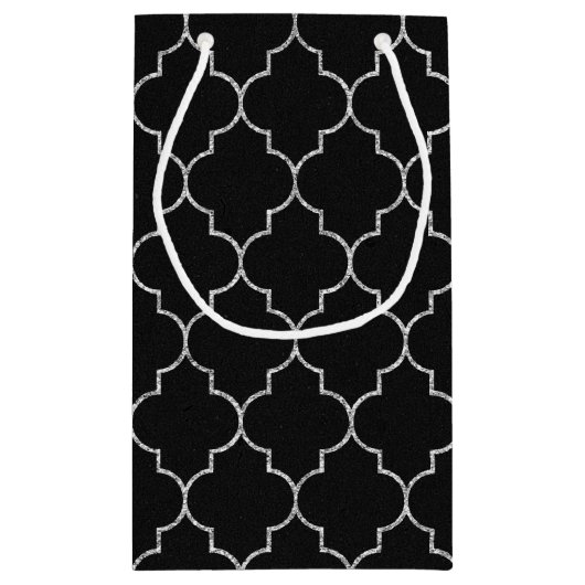 Geschenktasche aus Schwarz und Silber Kleine Geschenktüte (Rückseite)