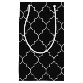 Geschenktasche aus Schwarz und Silber Kleine Geschenktüte