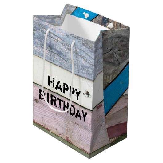 Geschenktasche aus Shabby Chic Mittlere Geschenktüte (Vorderseite Schrägansicht)