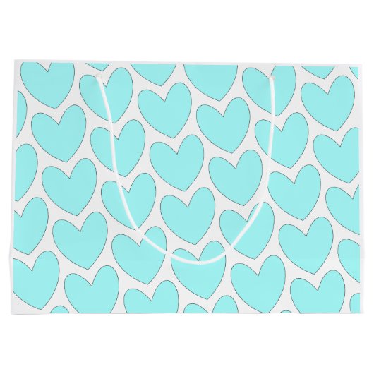 Geschenktasche - Blue Hearts Große Geschenktüte (Rückseite)