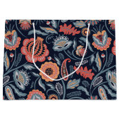 Geschenktasche - Boho Bold Floral Blue Große Geschenktüte (Vorderseite)