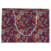 Geschenktasche - Boho Bold Floral Red Große Geschenktüte (Rückseite)