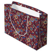 Geschenktasche - Boho Bold Floral Red Große Geschenktüte (Rückseite Schrägansicht)