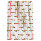 Geschenktasche - Chinook Lachs auf Streifen Mittlere Geschenktüte (Vorderseite)