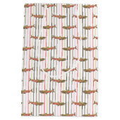 Geschenktasche - Chinook Lachs auf Streifen Mittlere Geschenktüte (Rückseite)