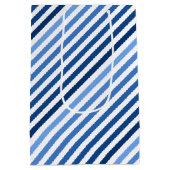 Geschenktasche - Diagonal Blue Lines Mittlere Geschenktüte (Rückseite)