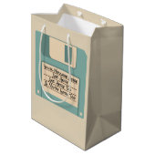 Geschenktasche für benutzerdefinierte Nachrichtenc Mittlere Geschenktüte (Rückseite Schrägansicht)