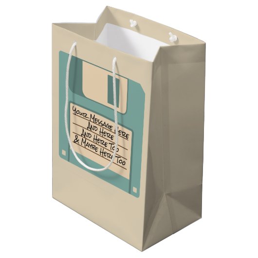 Geschenktasche für benutzerdefinierte Nachrichtenc Mittlere Geschenktüte (Rückseite Schrägansicht)