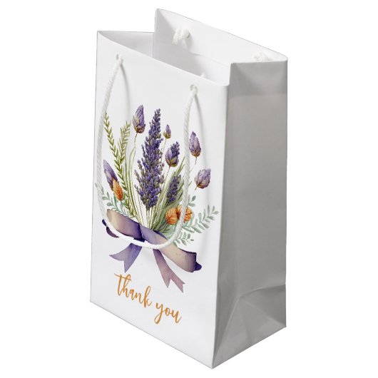Geschenktasche für Elegante Field-Blume Gastgesche Kleine Geschenktüte (Rückseite Schrägansicht)