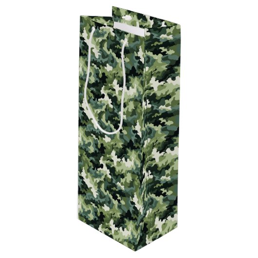 Geschenktasche für militärische Camouflage Geschenktüte Für Weinflaschen (Vorderseite Schrägansicht)