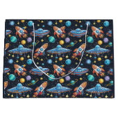 Geschenktasche für Weltraummuster Große Geschenktüte (Vorderseite)