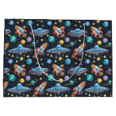 Geschenktasche für Weltraummuster Große Geschenktüte (Rückseite)