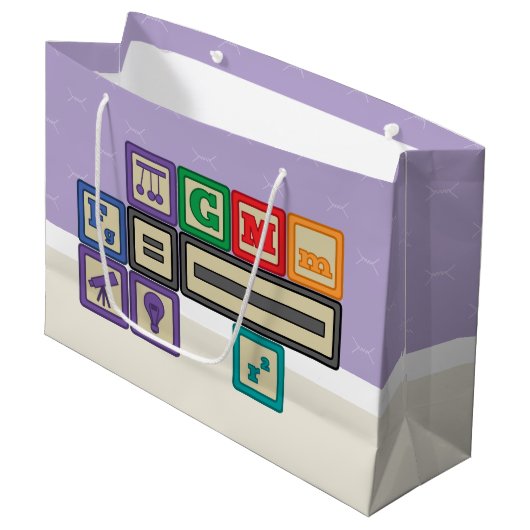 Geschenktasche für zukünftige Physiker Große Geschenktüte (Vorderseite Schrägansicht)