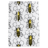Geschenktasche - Gelbe und schwarze Bienen Mittlere Geschenktüte (Rückseite)