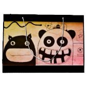 Geschenktasche - Grosses, GLÜCKLICHes MONSTER Große Geschenktüte (Rückseite)