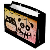 Geschenktasche - Grosses, GLÜCKLICHes MONSTER Große Geschenktüte (Rückseite Schrägansicht)