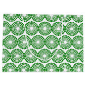 Geschenktasche - grüne, konzentrische Perlenzirkel Große Geschenktüte (Rückseite)