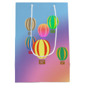 Geschenktasche - Heißluftballons und Regenbogen Mittlere Geschenktüte (Rückseite)