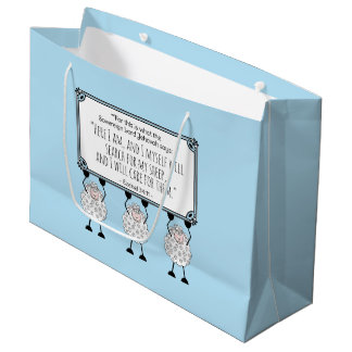 Geschenktasche "Ich werde mich um meine Schafe küm Große Geschenktüte