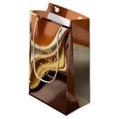 Geschenktasche in abstrakter Grafik Kleine Geschenktüte (Vorderseite Schrägansicht)