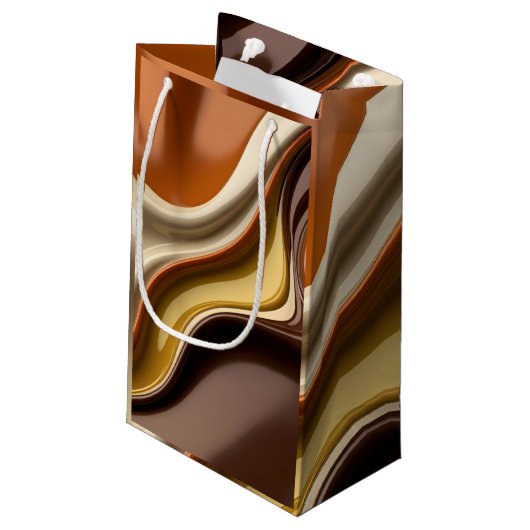 Geschenktasche in abstrakter Grafik Kleine Geschenktüte (Rückseite Schrägansicht)