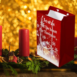 Geschenktasche Jesus ist der Grund Weihnachten Mittlere Geschenktüte