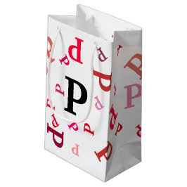 Geschenktasche - Jumbled Letters in Reds und Pinks Kleine Geschenktüte