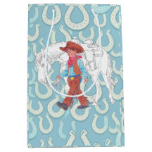 Geschenktasche Junge Cowboy und Pferd