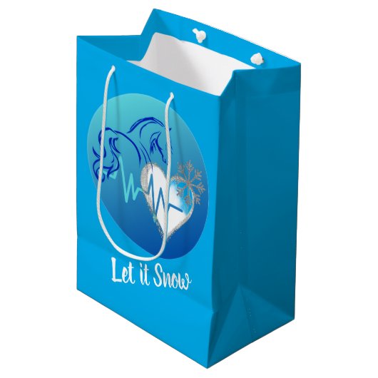 Geschenktasche Lass es schneien! Mittlere Geschenktüte (Vorderseite Schrägansicht)
