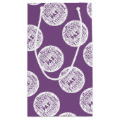 Geschenktasche lila mit mehrsprachiger Ruhe Kleine Geschenktüte (Rückseite)