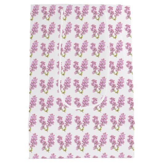 Geschenktasche - Lilac-Blüten Mittlere Geschenktüte (Rückseite)