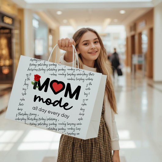 Geschenktasche 'Mama-Modus jeden Tag' Große Geschenktüte