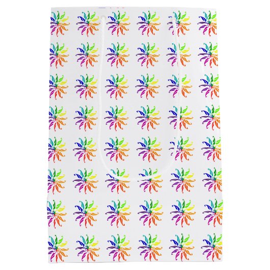 Geschenktasche - Mehrfarbige Räder mit Text Mittlere Geschenktüte (Rückseite)