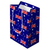 Geschenktasche mit australischer Flagge Mittlere Geschenktüte (Rückseite Schrägansicht)