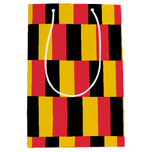 Geschenktasche mit belgischer Flagge Mittlere Geschenktüte