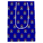 Geschenktasche mit der Flagge eines Michigan-Staat Mittlere Geschenktüte (Rückseite)