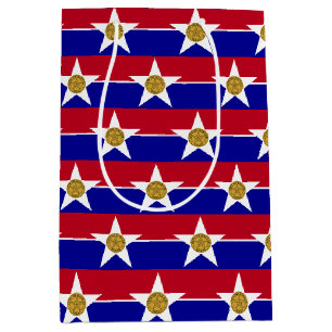 Geschenktasche mit der Flagge von Dallas City, Tex Mittlere Geschenktüte
